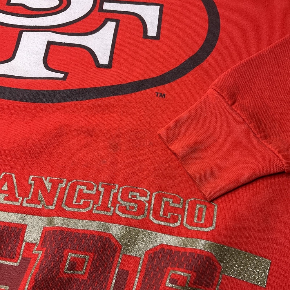 Vintage San Francisco 49ers Sweatshirt 90s Salem Sportswear Double Sided XL USA - Picture 7 of 9